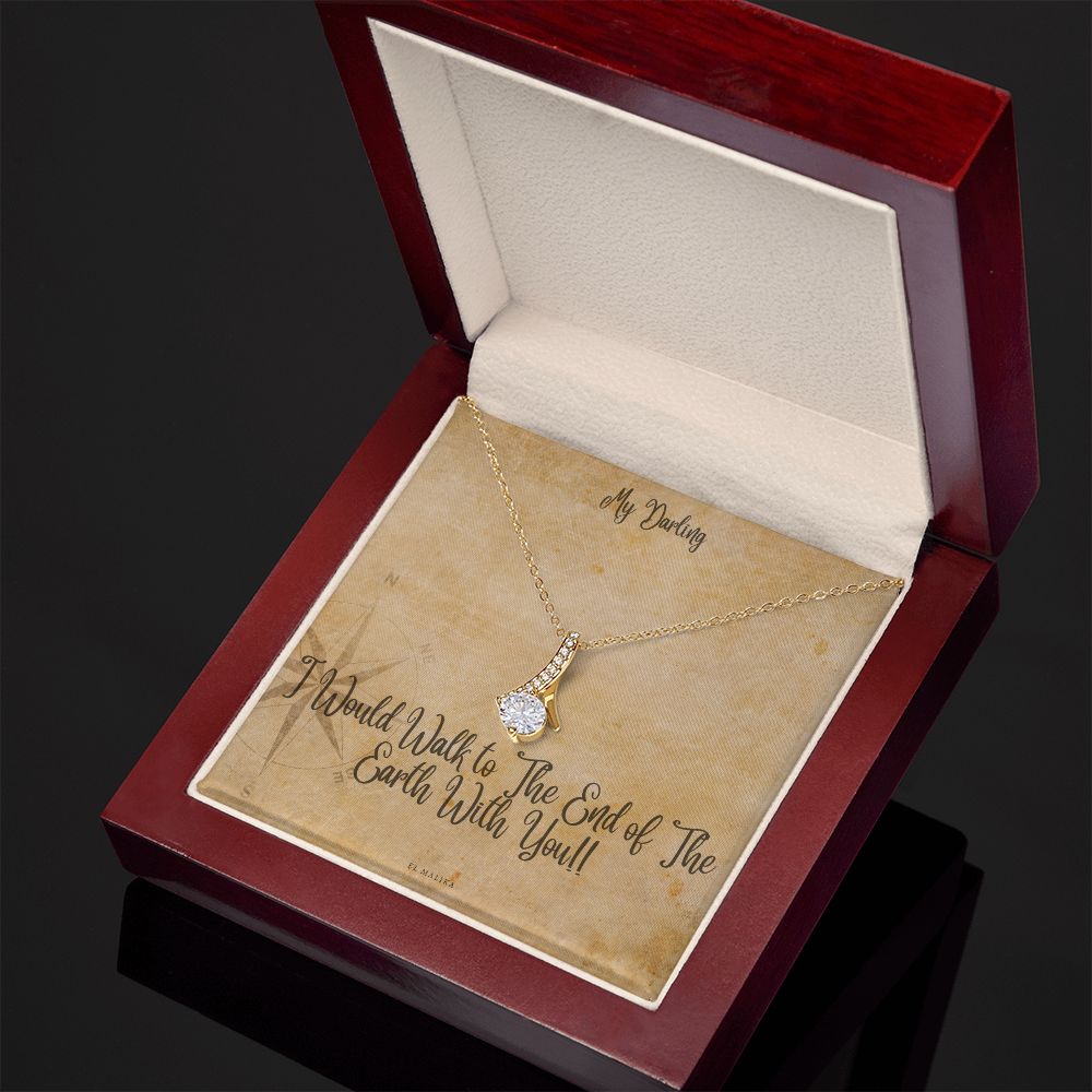 Alluring Beauty Necklace in mahogany led box